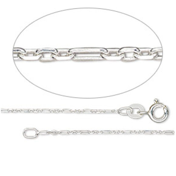 8" Solid Authentic 925 Sterling Silver Bracelet Long Figaro Chain Fine Gossamer - Picture 2 of 8